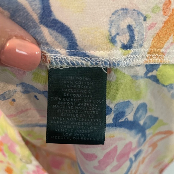 Ralph Lauren Cotton Nightshirt Monogrammed Floral Button Down Size S Small - Picture 7 of 7